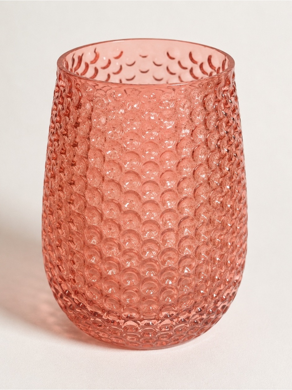 Pink Hobnail Glass Vase Bubble Textured Blush Cottagecore Home Decor